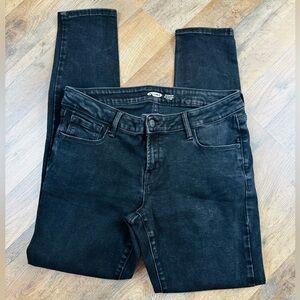 Old Navy Black Denim Jeans Women’s Rockstar Super Skinny Low Rise 12